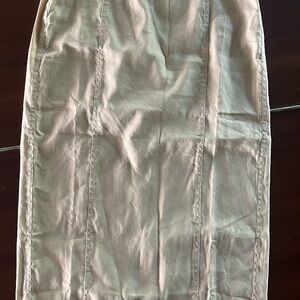 J. Crew Khaki Stretch Midi Pencil Skirt